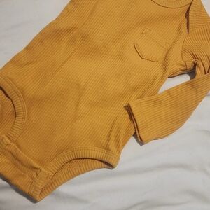 Ribbed Mustard Yellow Baby Onesie